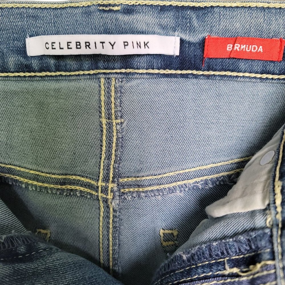 Celebrity Pink High Rise Ripped Denim Bermuda Shorts. Size 7/28 - Picture 6 of 6